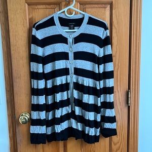 Calvin Klein black and gray striped cardigan size XL